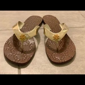 Tory Burch Metallic Flat Thong Sandal